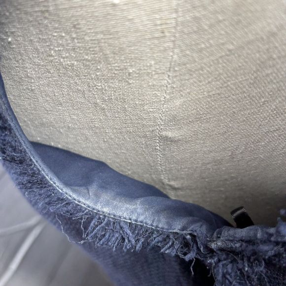 Karl Lagerfeld Paris Womens Fringe Trim Tweed Sheath Dress Sleeveless Blue Sz 10 - Picture 8 of 13